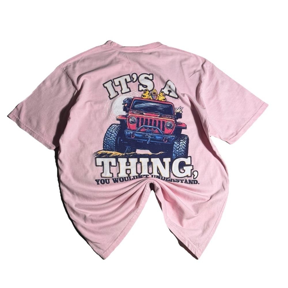 Jeep Graphic T Shirt Mens‎ XL Pink Off Road Back Print